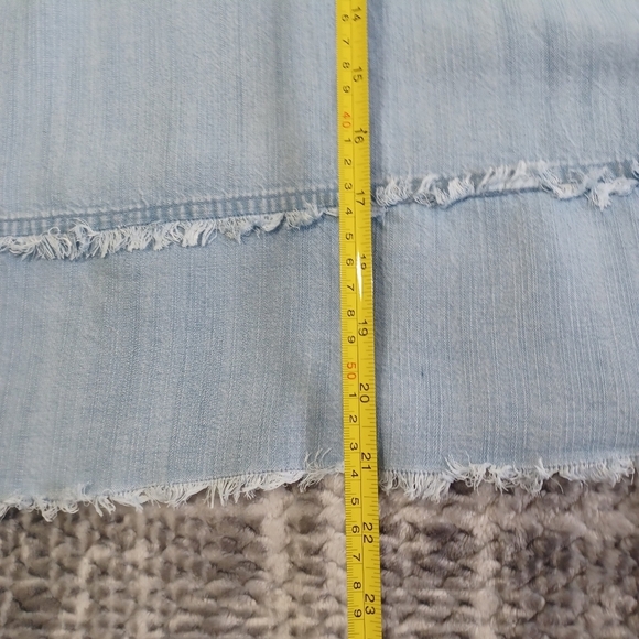 Loft Women's Outlet Tie Neck Denim Style Chambray Tank Top Sz M Lyocell - Picture 6 of 9